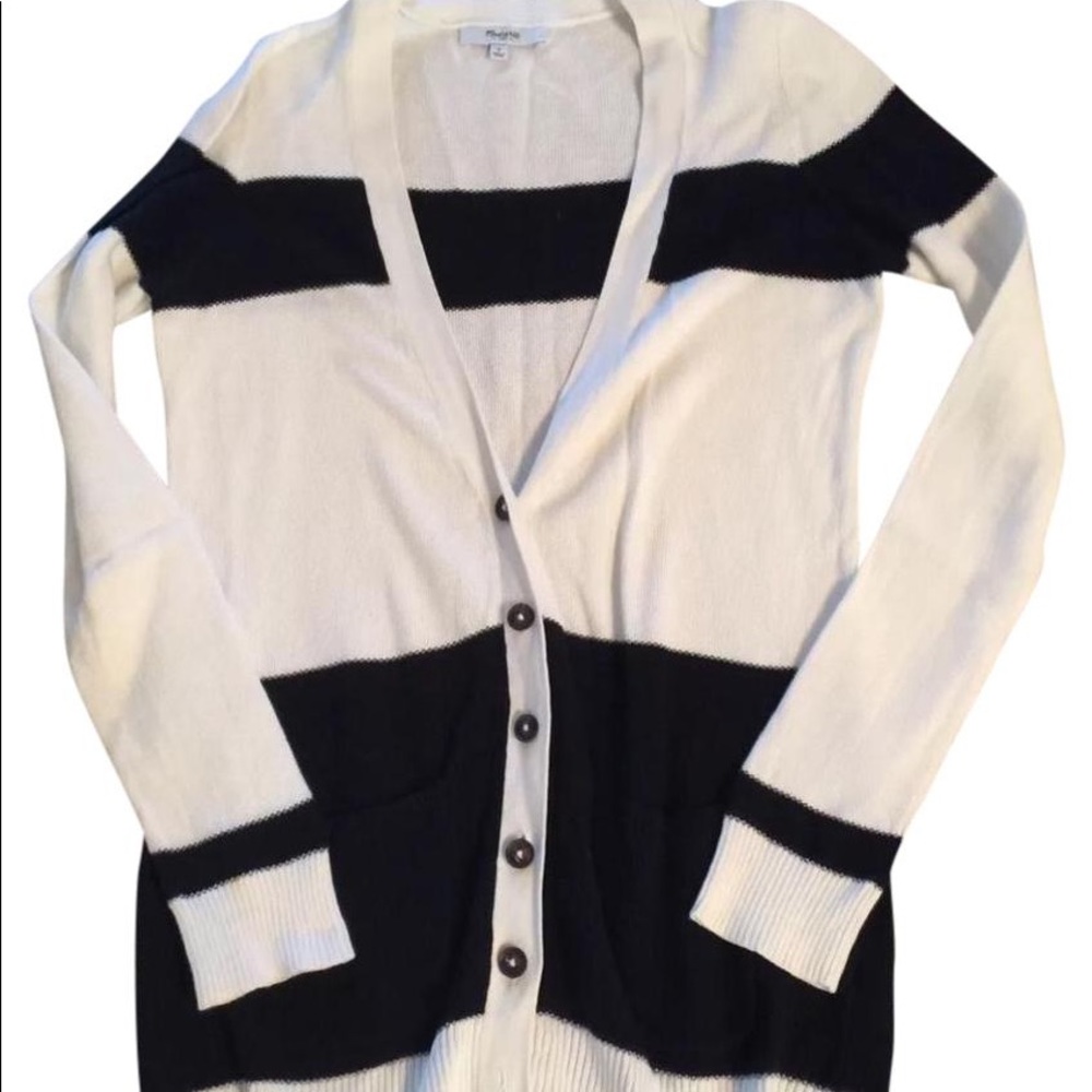 Madewell striped black & white cardigan